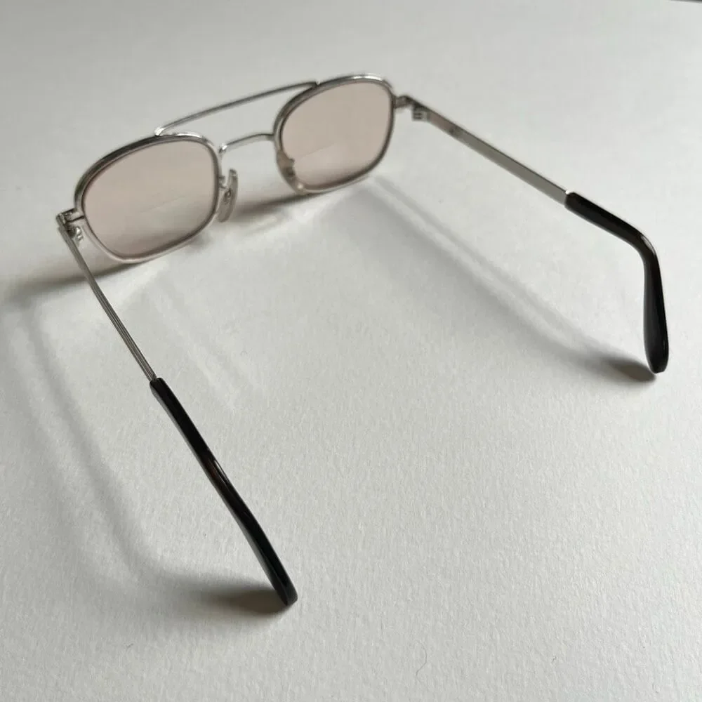VTG Z87 ADEN USA Safety Glasses Pink Tint Bifocal Slvr Metal Frame